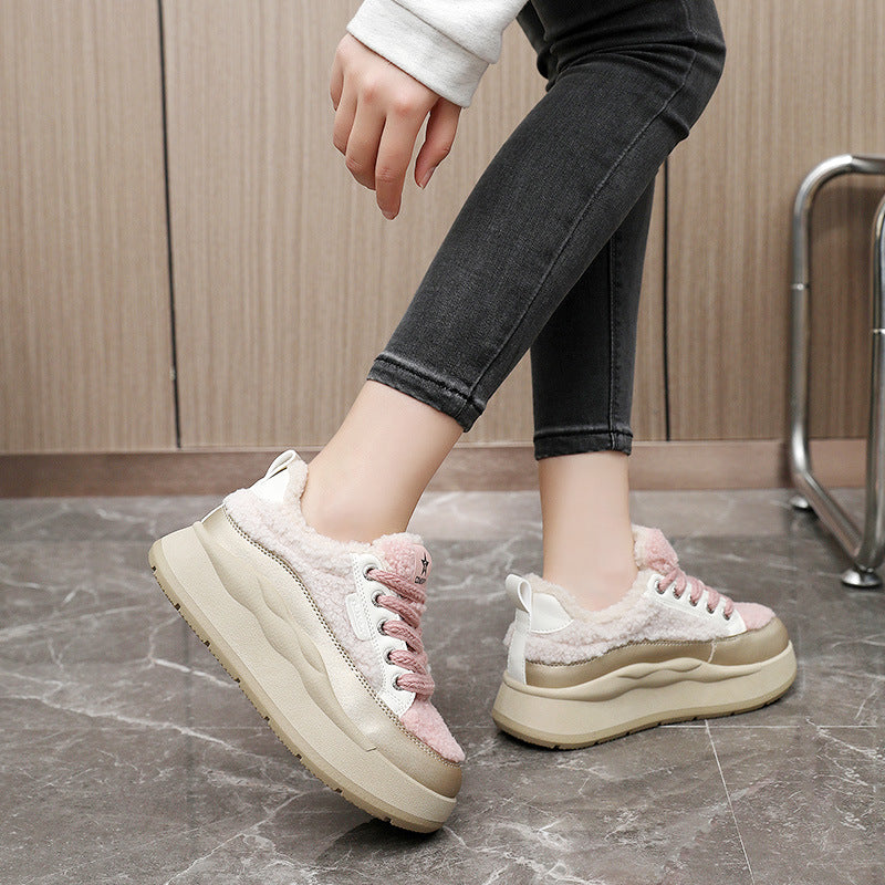 Damen Sneaker Modisch Glänzend Kuschelig