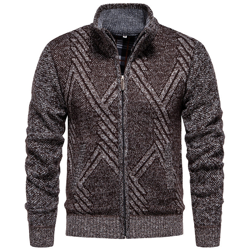 Herren Strickjacke Sportlich Zopfmuster Modern