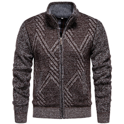 Herren Strickjacke Sportlich Zopfmuster Modern