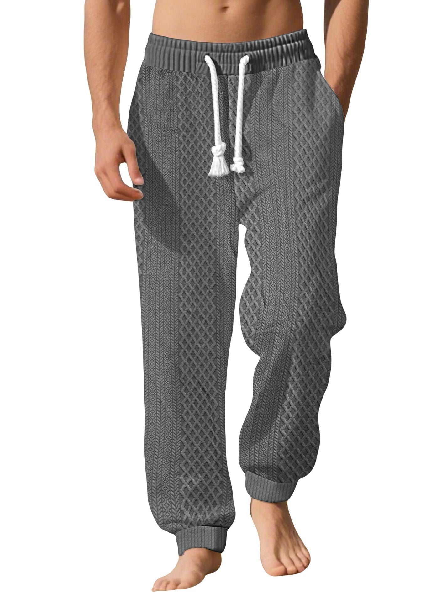 Herren Freizeithosen Bequem Kordelzug Elegant