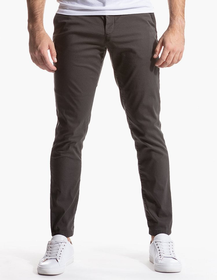 Herren Chinohose Schmal Elegant Mit Elastischem Bund