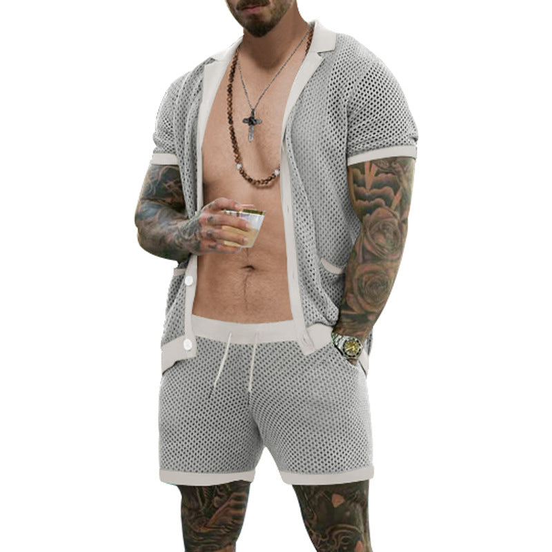 Herren Sportoutfit Sommer Leicht Netzhemd Berlin Style