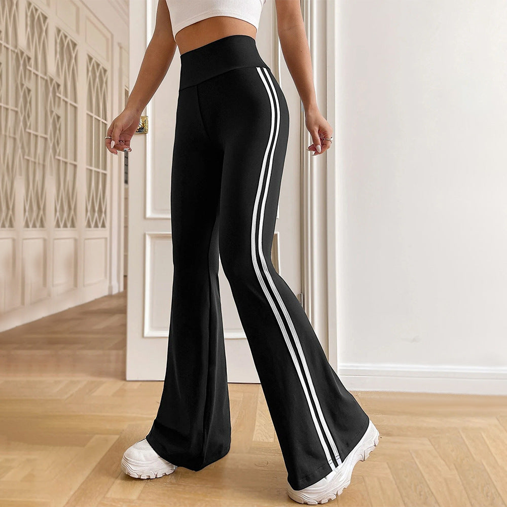 Damen Sportleggings Hoch tailliert mit Seitlichen Streifen
