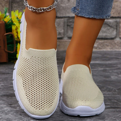 Damen Slip-On Schuhe Leicht Atmungsaktiv Netzstoff