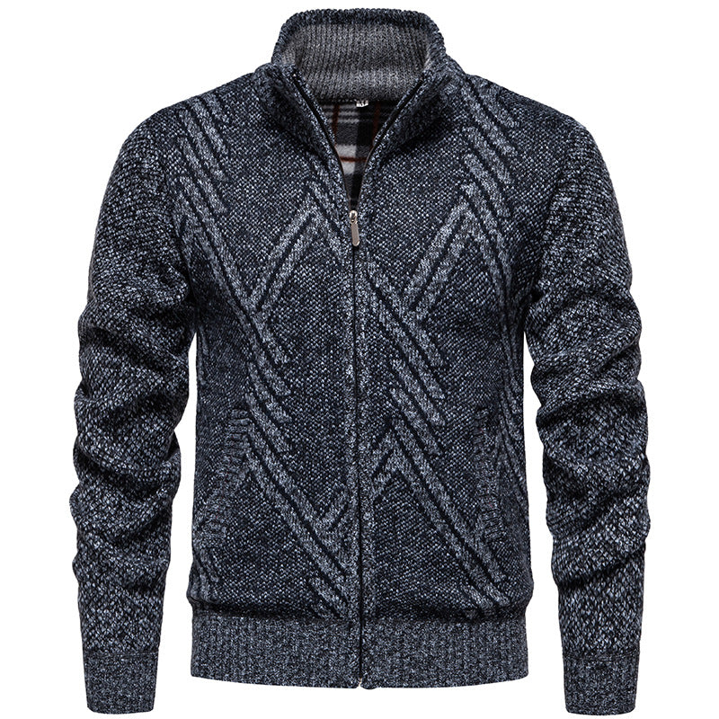 Herren Strickjacke Sportlich Zopfmuster Modern