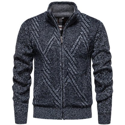 Herren Strickjacke Sportlich Zopfmuster Modern
