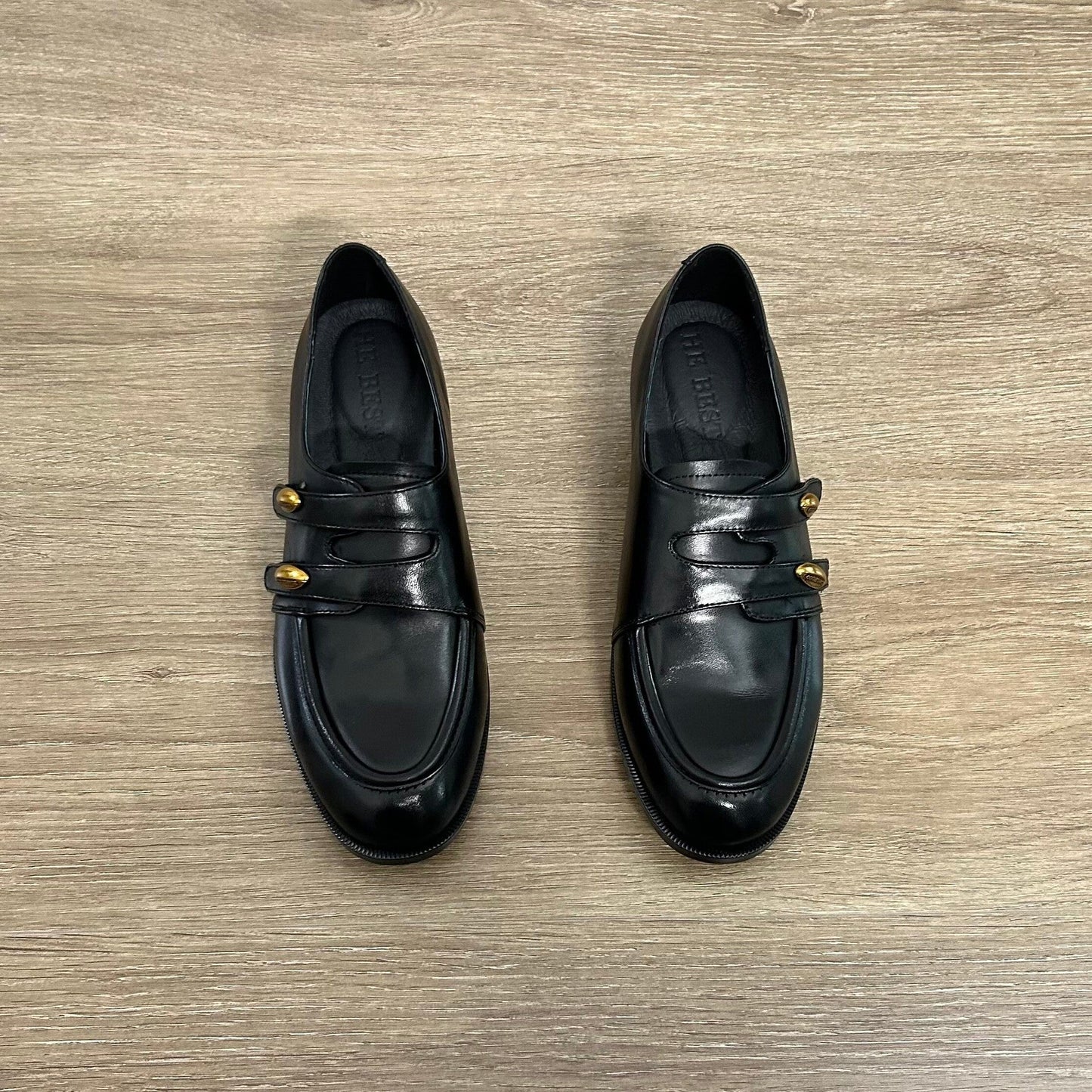 Damen Mokassins Elegant Glanz Schnalle Schuhe