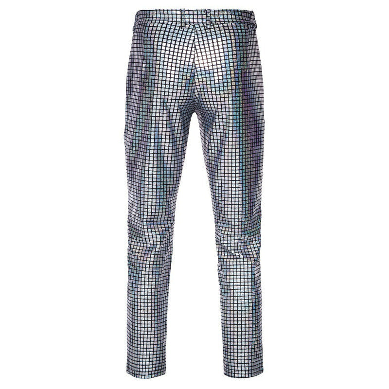 Herren Disco-Hose Glitzernd Partyhose Schwarz