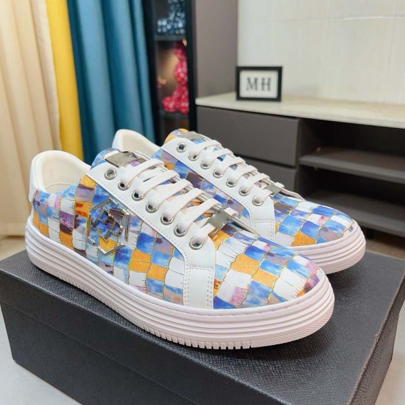 Damen Sneaker Trend Leder Krokodilmuster Schwarz - BerlinGlamour