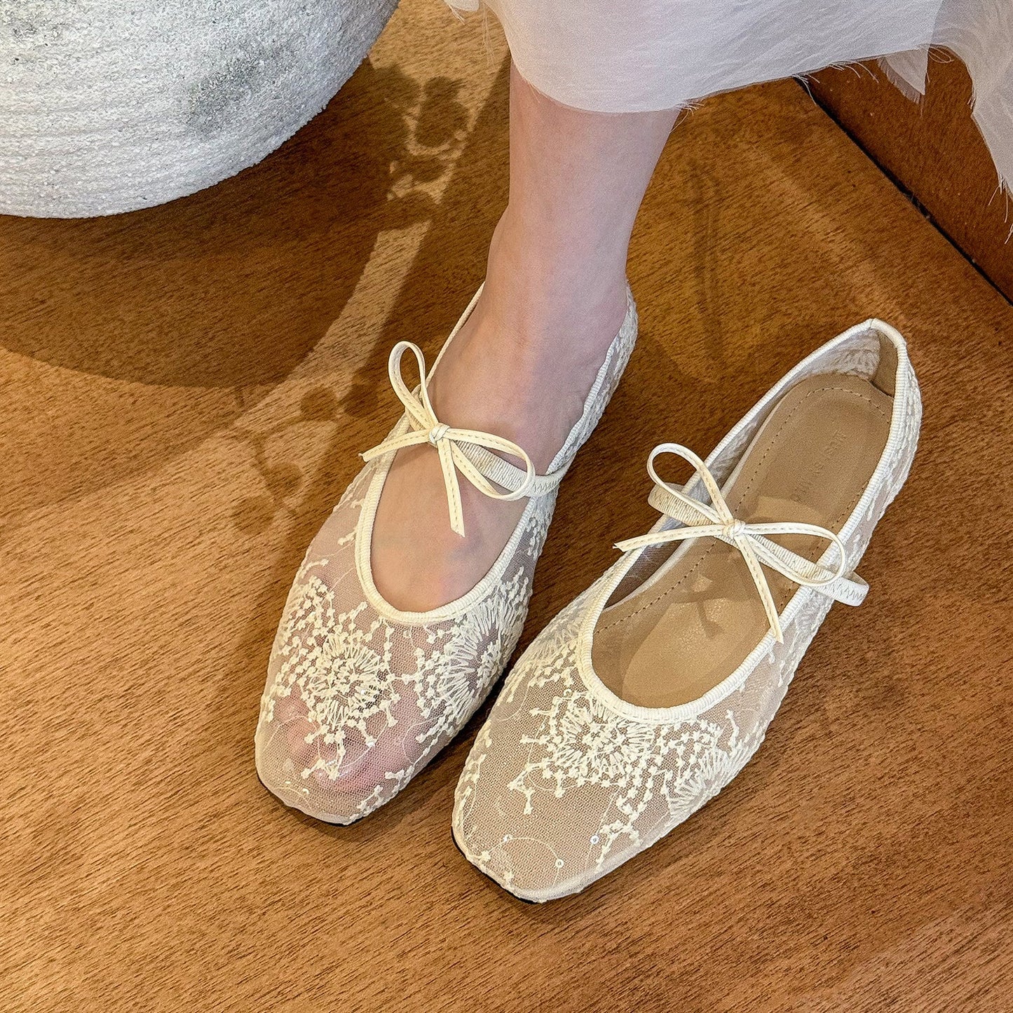 Damen Ballerinas Elegante Schleifen Design