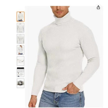 Herren Pullover Stehkragen Ribbelstrick Modern