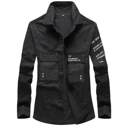 Herren Hemd Utility Stil mit Taschen und Kontrastdetails Modern
