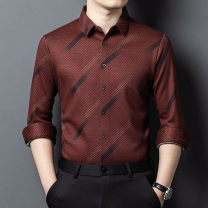 Herren Langarmhemd Modern Mit Trendigem Muster