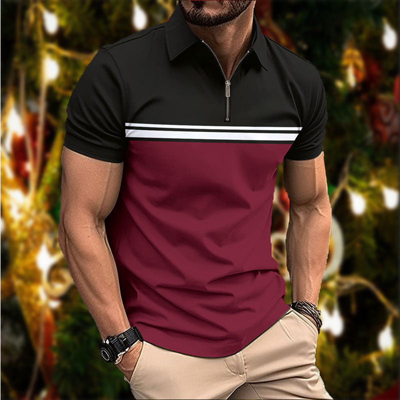 Herren Poloshirt Sportlich Kurzarm Streifen Modern - BerlinGlamour