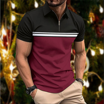 Herren Poloshirt Sportlich Kurzarm Streifen Modern - BerlinGlamour