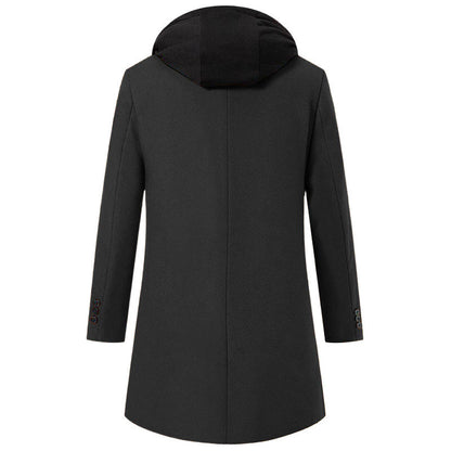 Herren Mantel Übergangsjacke Kapuzenfutter Abnehmbar Modern
