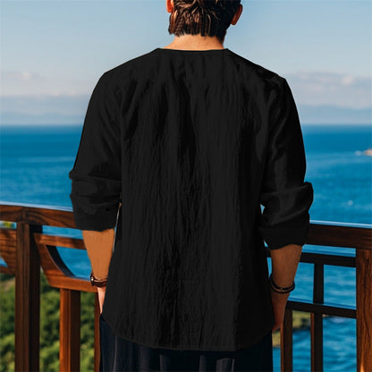 Modernes Langarmshirt mit Schnürung und V-Ausschnitt Berlin-Glamour