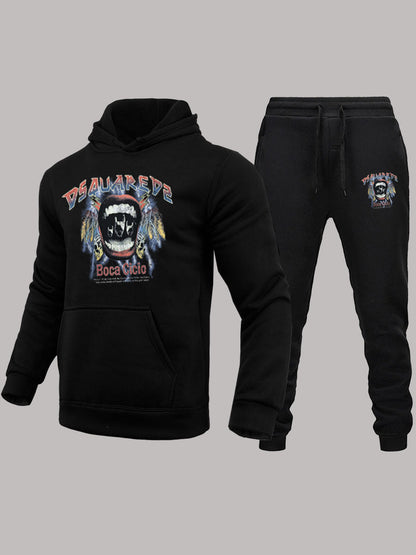 Herren Hoodie Set mit Streetwear Druck Berlin Style