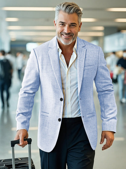 Herren Blazer Elegant Straßenschwarz Strukturiert