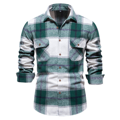 Herren Flanellhemd Kariert Mit Brusttaschen Wintersport