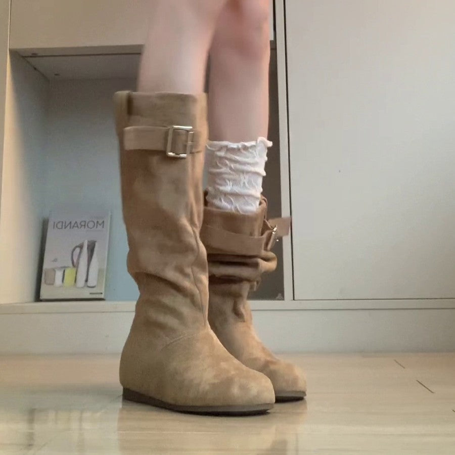 Damen Winterstiefel Elegante Lässige Stiefel mit Schnalle