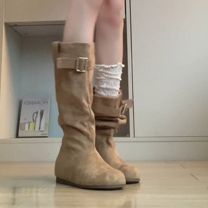 Damen Winterstiefel Elegante Lässige Stiefel mit Schnalle
