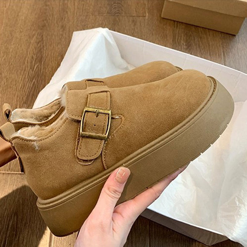 Damen Stiefeletten Bequem Wildleder Plateau Schuhe Modern