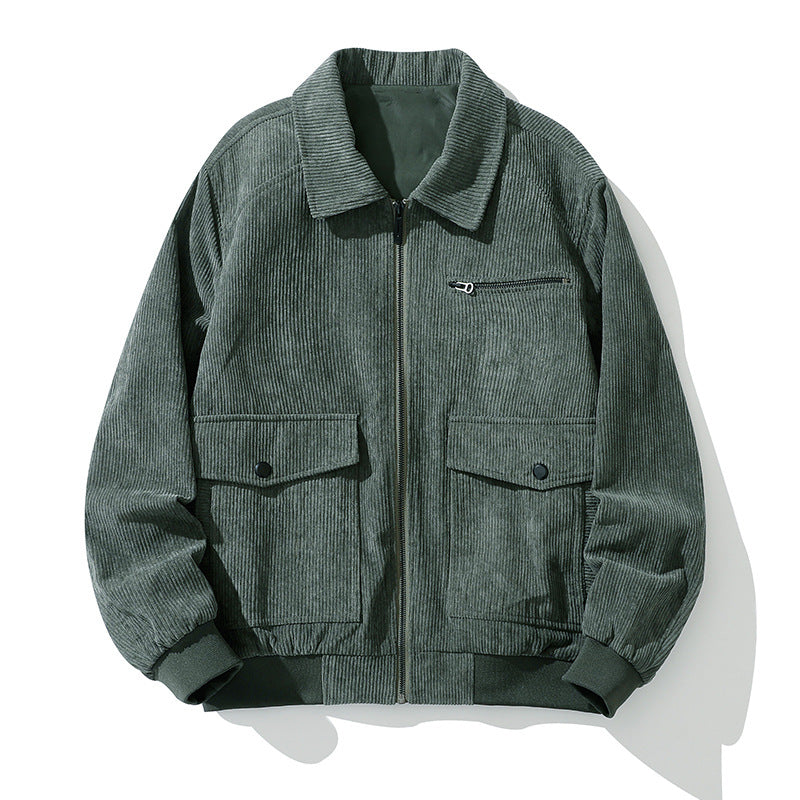 Herren Cordjacke Praktisch Mit Taschen Hochwertig - BerlinGlamour