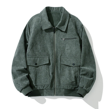 Herren Cordjacke Praktisch Mit Taschen Hochwertig - BerlinGlamour