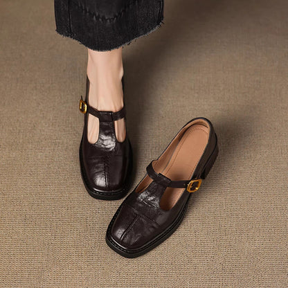 Elegante Damen Mary Janes Schuhe Hochwertig Leder