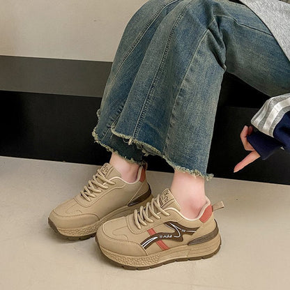 Damen Sneaker Dicksohlige Laufschuhe Mit Fußbett Technologie