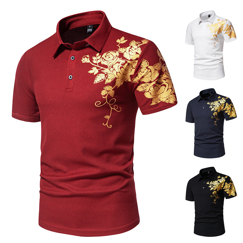 Herren Polohemd Blumenmuster Modern Berlin Style - BerlinGlamour