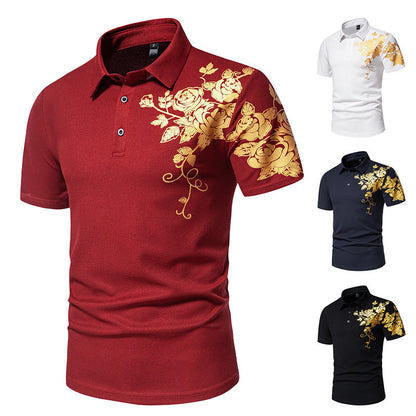 Herren Polohemd Blumenmuster Modern Berlin Style - BerlinGlamour