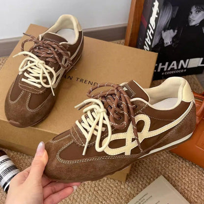 Damen Sneaker Sportlich Laufschuhe Mit Schnürsenkeln Trendy