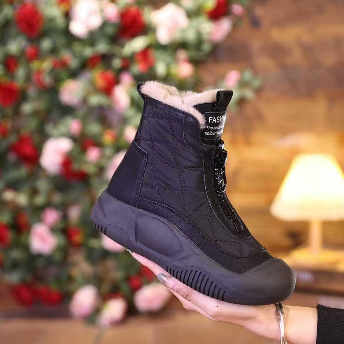 Damen Winterstiefel Warm Bequem Elegant