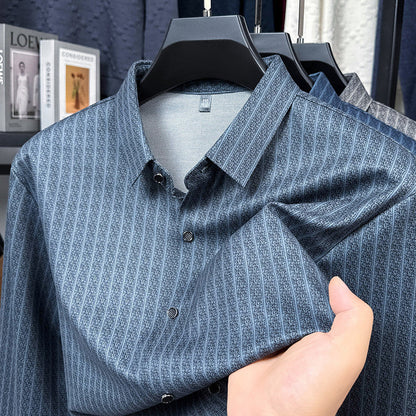 Herren Langarmhemd mit feinem Streifenmuster Elegant Modern