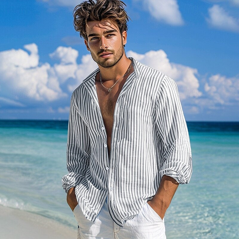 Herren Hemd mit feinen Streifen Modern Slimfit