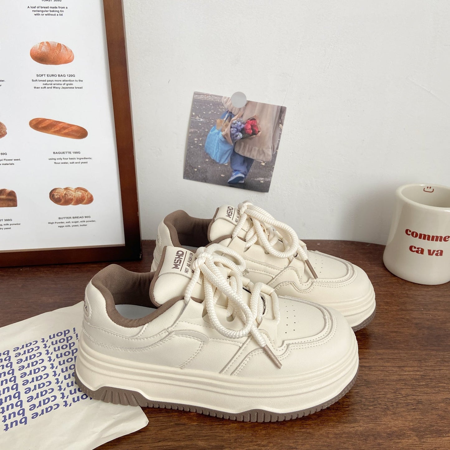 Damen Sneaker Trendy Dicksohlige Atmungsaktiv