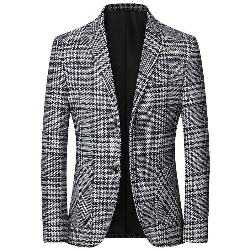 Herren Blazer Karomuster Jacke Modern Chic
