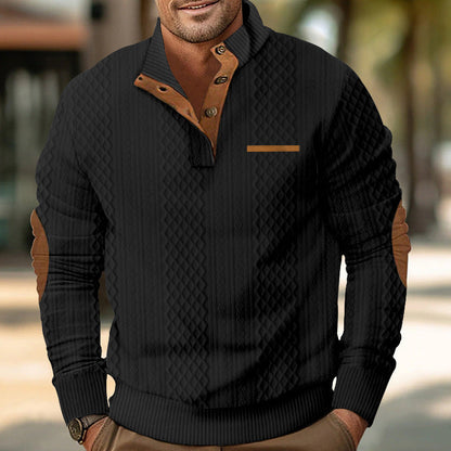 Herren Pullover Modern Struktur Kragen