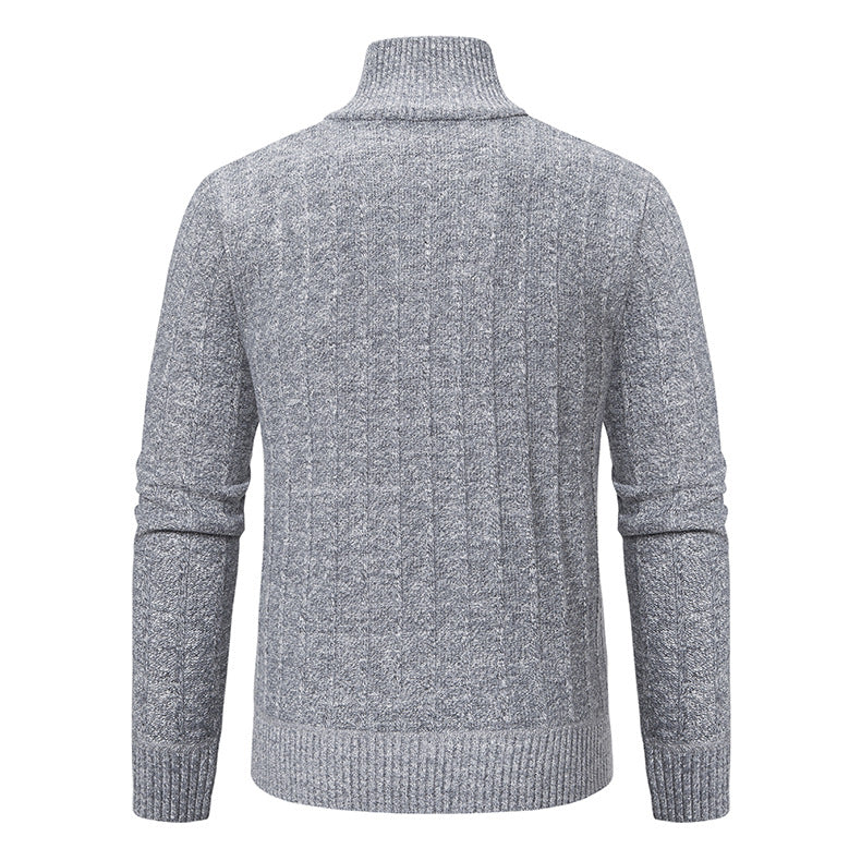 Herren Strickpullover Warm Mit Reißverschluss Taschen