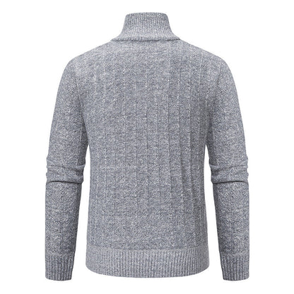 Herren Strickpullover Warm Mit Reißverschluss Taschen