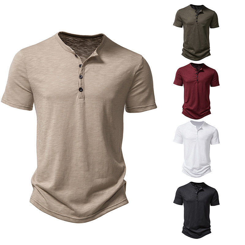 Herren Henley Shirt Kurzarm Atmungsaktiv Knopfleiste - BerlinGlamour