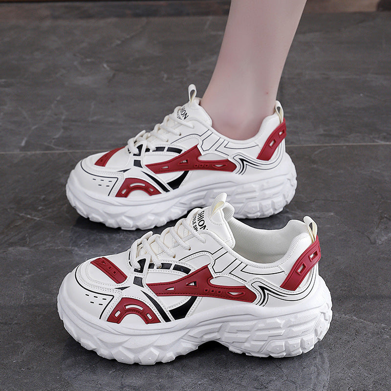 Damen Sneaker Sportlich Chunky Atmungsaktiv Modern