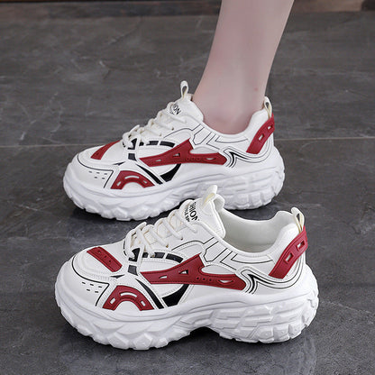 Damen Sneaker Sportlich Chunky Atmungsaktiv Modern