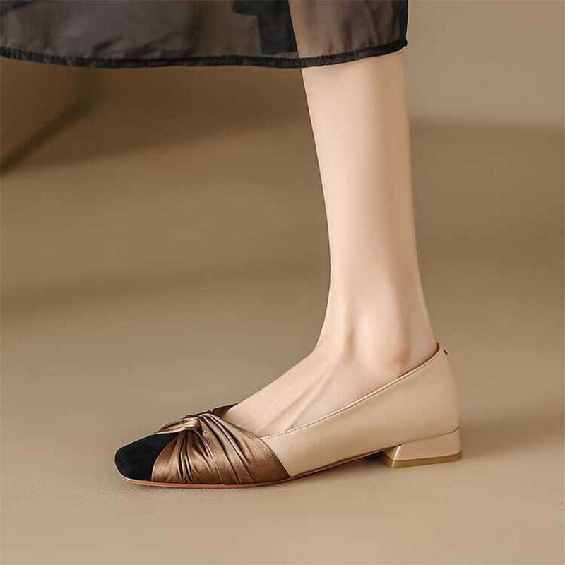 Damen Ballerinas Bequem Elegant mit Schleife