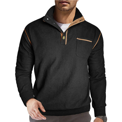 Herren Pulloverjacke Modern mit Kragen und Brusttasche - BerlinGlamour