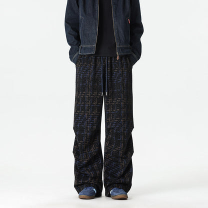 Herren Hose Relaxed Fit kariert mit verstellbarem Bund