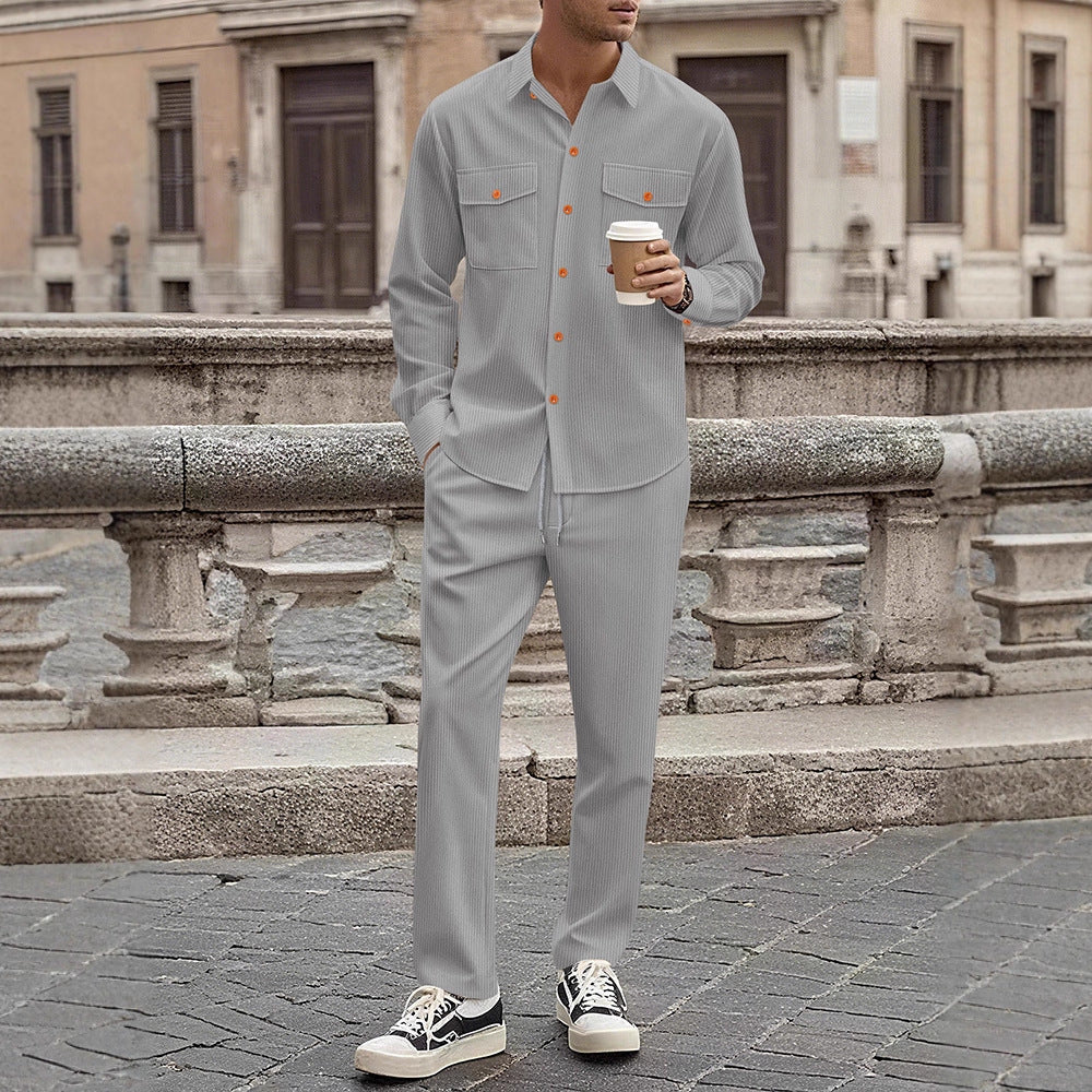 Herren Anzugset Streifen Freizeitanzug Modern Berlin Stil