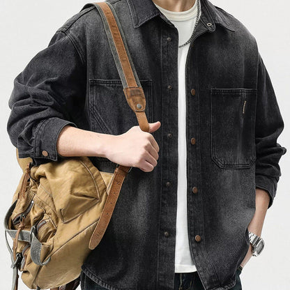 Herren Denimjacke Lässig Mit Taschen